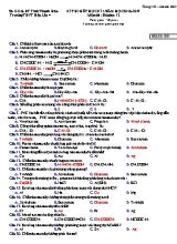 Đề thi hết học kỳ I môn Hóa học Lớp 12 - Mã đề 001 - Năm học 2016-2017 - Trường THPT Hậu Lộc 4 (Kèm đáp án)